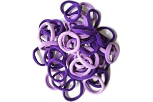 Morices 50 Pcs Gradient Purple Hair Ties for Women, No Metal Elastic Ponytail Holders for Girls, No Damage Seamless Stretch Hair Bands Hair Accessories for Thick Heavy and Curly Hairs
