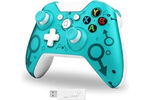 LAMPELC Wireless Controller for Xbox One, Xbox Wireless Controller Game Controller Gamepad Joystick for Xbox One, PC and PS3, No Headset Jack (Green)