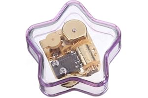 YOUTANG Laxury Star-shaped Creative Transparent Acrylic 18-note Wind-up Musical Box,Musical Toys,Tune:Over the Rainbow,Purple
