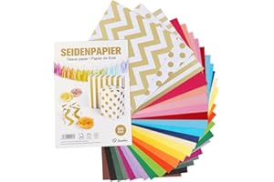 Sweelov Lot de 500 feuilles de papier de soie, transparentes, colorées, 25 couleurs, format A4, pour emballer des pompons, décoration de table, DIY, 16 g/m²