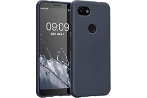 kwmobile Funda para Google Pixel 3a Carcasa - Ultrafina de TPU y Silicona con Bordes elevados anticaídas - Azul turquí