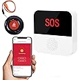 ChunHee Tuya Wifi Smart Wireless Caregiver Pager Call Button System Nurse Calling Alert System for Elderly Patient Seniors Disabled Kids 1 Emergency Panic Button Linked To Phone 1 Receiver