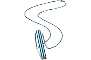 Fiada Anxiety Relief Necklace, Mindful Breathing Necklace Stainless Steel Portable Deep Breathing Exercises Necklace for Men Women Meditation Stress Relief Relaxation