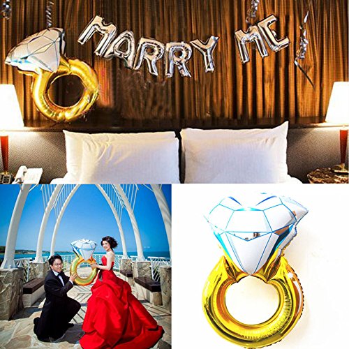 MagiDeal 43 Zoll Diamant Ring Form Ballon Helium Folie Ballon , Partei Hochzeit Valentinstag Deko , 43×31 Zoll - 2
