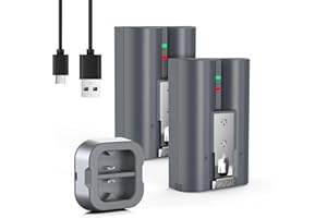 YONHUIZI 2 Stück V4 6200mAh Ersatzakku und Ladestation Set für Ring Video-Türklingel 2/3/4/3 Plus, Stick Up Cam-Akku (2 und 3 Gen) und Spotlight-Kamera Wiederaufladbare Battery