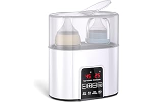 NWOUIIAY Sterylizator do butelek 4 w 1 Elektryczny podgrzewacz do butelek Inteligentny ekran dotykowy LED do czyszczenia suchych butelek parowych Wielofunkcyjna ochrona przed przegrzaniem