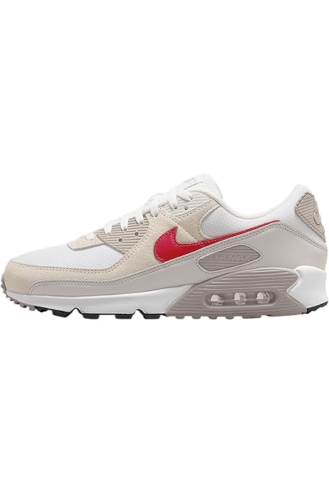 nike air max 90 trainers black radiant red white wolf grey