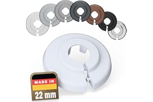 FUX Copri Tubi Termosifoni - 10 Rosette per Termosifone 22mm, Bianco (RAL 9016) - Copertura per Tubi Riscaldamento, Rosette Termosifoni, Accessori Termosifoni