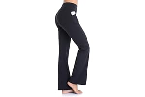 Occffy Bootcut Yogahose Damen Hohe Taille Flare Leggings Bootleg Schlaghose Sporthose mit Tasche für Yoga Pilates Fitness