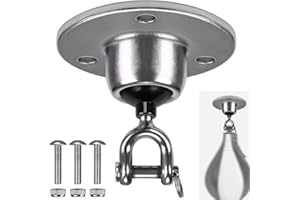 BeneLabel Speed Bag Pivotant en acier inoxydable avec rotation à 360 ° – Pivotant de boxe pour sac de frappe – Installation facile sur support de sac de frappe suspendu