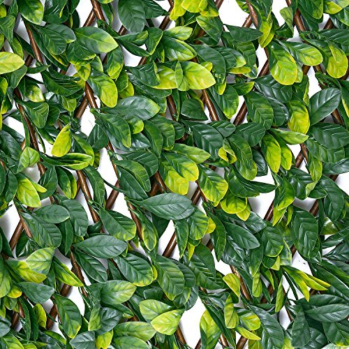 Artificial Leaf Hedge Screening Trellis Privacy Screen Garden Expanding Willow Garden Outdoor