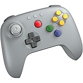 8Bitdo 64 Bluetooth Controller 3D Analog Switch, Windows, ve Android Uyumlu (Gri)
