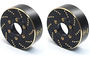 TREAL 1.9 Brass Wheel Weights 64g Brake Disc Weights(2) for TRX4 SCX10 III SCX10 II Capra 1/10 Crawler Wheels