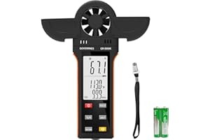 GOYERRNES Digitales Anzeige Anemometer HVAC Windmesser Tester Messen Sie die Windgeschwindigkeit m/s, km/h, mph, Knotentemperatur℃/℉Unterstützt Stativschraube, Datenspeicherung, Hintergrundbeleuchtung