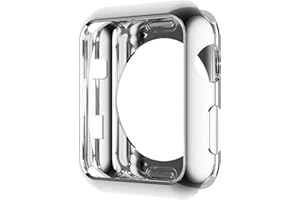 HANKN Plated Case for Apple Watch Series 3 2 1 Case 38mm, Soft TPU Plated Cover Scratch-Proof Smartwatch Protector Bumper Iwatch [No Front Screen Protector] (38mm, Silver)