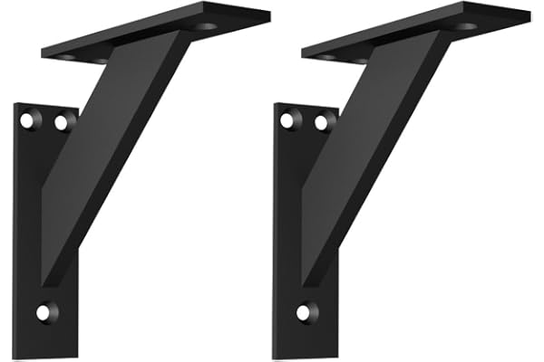 EMT-DESIGN® Paire de - supports d'étagère modernes pour décoration - Aluminium 120x120 Noir