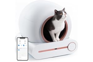 Bamboosang Arenero Gatos Autolimpiable: Arenero Automatico 65L Arenero Gato Grande con Control APP/Protección de Seguridad/Eliminación de Olor Caja Arena Gatos Inteligente con Alfombra para Multigatos