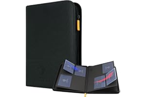 Card Guardian - Premium 4 Pocket Binder for 160 Cards (Black) | Zipper Closure and Side Loaded Pockets | Compatible with Trading & Sports Cards including Magic the Gathering, Yugioh