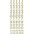 15mm Script Gold Glitter Self Adhesive Sticker Numbers Craft Embellishment