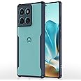 Pikkme Back Cover for Moto Edge 60 Fusion 5G | Ultra Hyrbid | Full Camera Protection | Raised Edge | Crystal Clear Transparent Bumper Case (Blue)