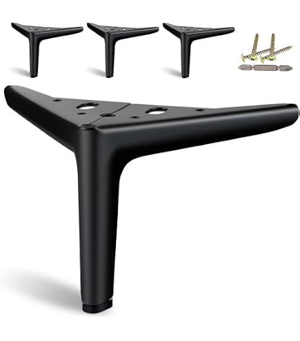 Prima-Online 4 Stück Möbelbeine Metall Schwarz Matt – Belastbar bis 700 kg – Möbelfüße für DIY, Sofa, Schrankfüße, Bettfüße, Couchtisch Beine – Robuste Metallfüße für Möbel Baumarkt