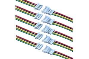 VUNIVERSUM 5x Paar Micro JST SH 1.25 1.25mm 4Pin Male Female Stecker Buchse Kupplung 15cm 28AWG PVC Kabel (1.25mm 4Pin)