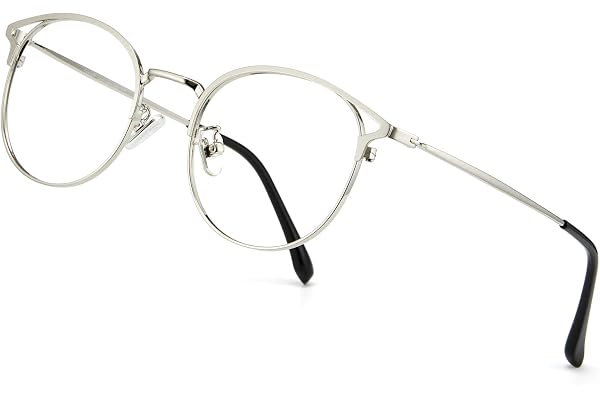 Cyxus lunette anti lumiere bleue pour hommes femmes bloquant les UV lunettes d'ordinateur lentille métal ultra léger lunettes