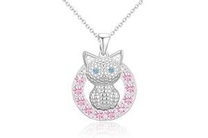Esmoly Gifts for Girls Cat Necklaces for Girls Cute Adjustable Birthday Gifts for Women Daughter Granddaughter Niece 16+2 Inches