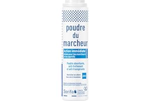 SORIFA - Polvere del camminatore - Anti-sudore - Assorbente - Piedi - Riduce il sudore - Elimina odori e micosi - Senza sali di alluminio - Made in France - 100 gr