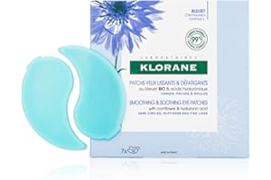 Klorane Smoothing and Soothing Eye Patches with Cornflower and Hyaluronic Acid, 7 ct.