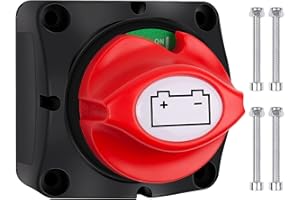 PUISENO Coupe-batterie 12 V, interrupteur principal de batterie 12 V/24 V/48 V 275 A, interrupteur de batterie 12 V, étanche, pour bateau, moto, yacht, voiture, RV, ATV UTV