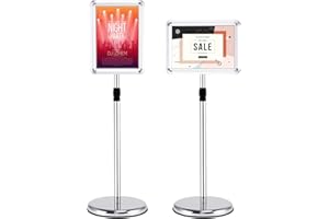 DREAMADE A3 Poster Stand Espositore da Pavimento a Terra Supporto Poster Girevole e Regolabile in Acciaio Inox (medello 2)