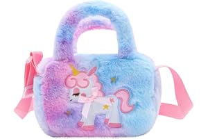 TPZORJX Sac a Main Petite Fille Mignonnes Épaule Sac Bandoulière Sac Enfant Fille Licorne Peluche Enfant Fille Petit pour Filles Adolescentes Femmes