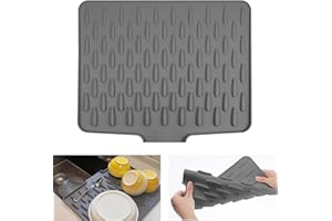 CNARIO Silicone Dish Drying Mat & Dish Drying Board Mats for Kitchen Sink，Worktop Saver, Table Mat, Pot Holder, Refrigerator (40x32cm)