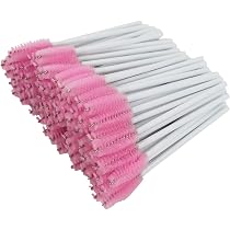 Wimpernbürsten Einweg 100 Stück – Rosa & Weiß, Perfekt Für Mascara Und Augenbrauen