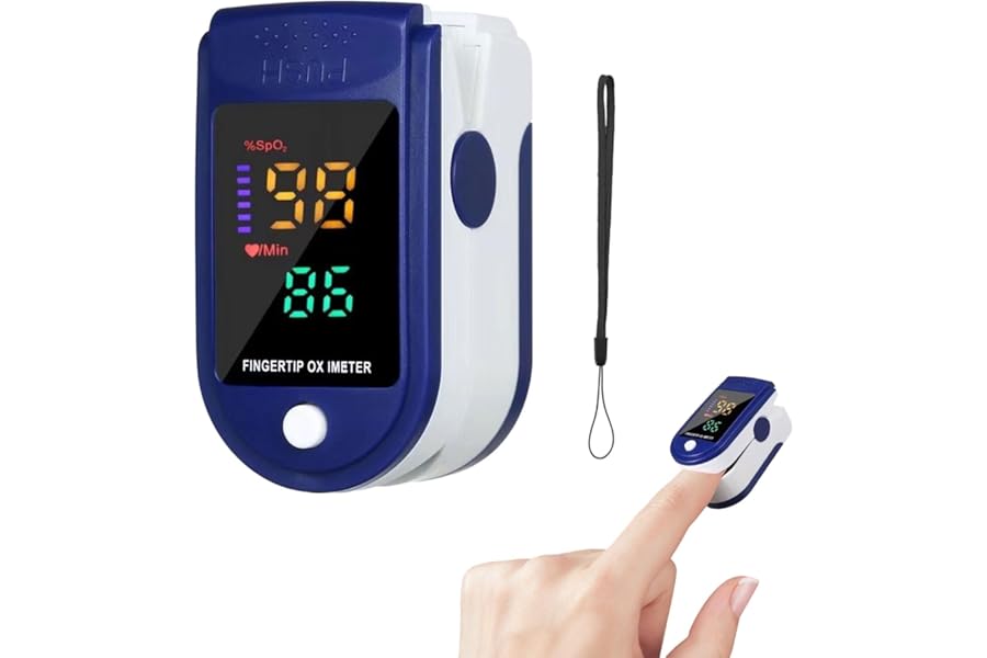 Pulse Oximeter,Oxygen Monitor Finger Adults,Pulse Oximeter,Blood Oxygen Monitor Finger Saturation with LED Display – Fingers Heart Rate Monitors with SpO2 Oximeters Display