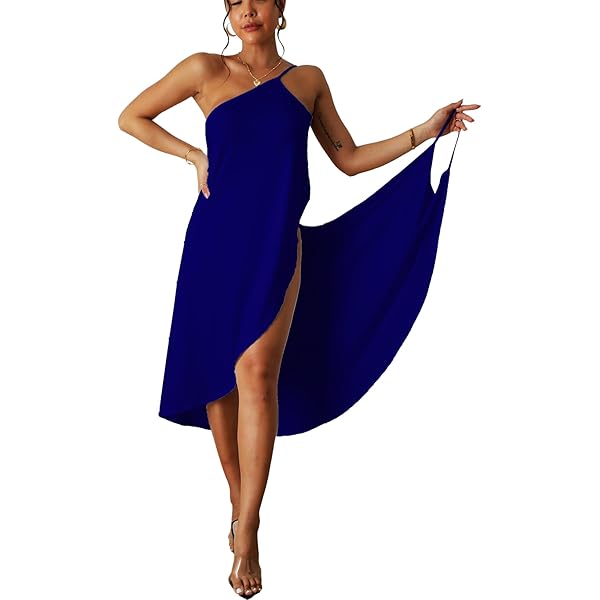 BITOYO Damen Strandkleid Gestrickt - V-Ausschnitt Mit Hohem Schlitz | Boho Style Bikini Cover-Up