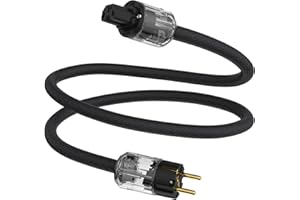 Tertullus Wysokiej klasy kabel sieciowy hi-fi i C15, kabel zasilający audio, z wtyczką Schuko i wtyczką do urządzeń zimnych (P029, 1,5 m)