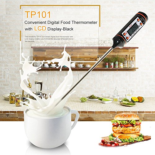 Keenest Digital LCD Haushaltsthermometer küchen Einstichthermometer für Kochen Küche Lebensmittel Fleisch BBQ Jam Wein Steak Candy (Schwarz） - 4