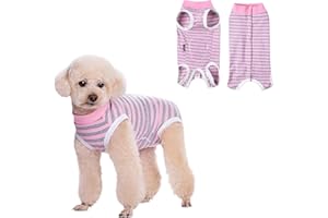 PLUSHCEWT Dog Recovery Suit,Recovery Suit for After Surgery Male/Female Dogs,Anti-Licking Puppy Medical Surgical Suits,Cone E-Collar Alternative Pet Vest,Dog Abdominal Wounds Protector (Pink, S)