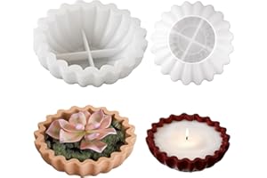 DRASOHUIJA Pack of 2 Vase Silicone Mould Bowl, Silicone Moulds Casting Moulds Tray 2 Sizes Ruffle Bowl Epoxy Resin Moulds Silicone Casting Mould Tray for Tea Tray Storage Container Crafts DIY Project