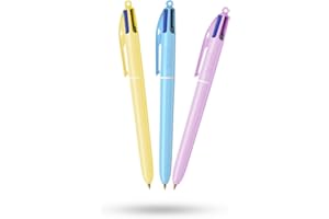 DLM DIRECT BIC - Bolígrafos multicolor de 4 colores, diseño retráctil, con cuatro tintas vibrantes surtidas, bolígrafos todo en uno para la escuela, oficina y codificación de colores