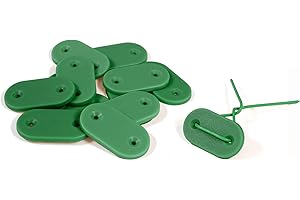 Simon & Co -Lot de 26- Fixation pour canisse et Brise-Vue - Couleur Vert - avec fil résistant - en Bonus une petite étiquette en bamboo pour étiqueter vos plantes !
