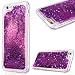 Produktbild GrandEver iPhone 6 Plus/iPhone 6S Plus Weiche Silikon Hülle Fließende Treibsand Flüssigkeit Handyhülle Bling Glitzer Transparent TPU Bumper Schutzhülle Rückschale Klar Handytasche Anti-Kratzer Stoßdämpfung Ultra Slim Rückseite Silicon Backcover Soft Case Cover - Lila Star