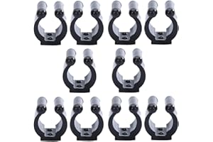 Faderr Kunststoff-Queue-Clips, Kunststoff, rund, tragbar, für Angelruten, für Billard-Queue-Rack, für Pool-Queue-Racks Set, die meisten Arten von Angelruten Combos, 10 Stück/Packung (Größe: M)