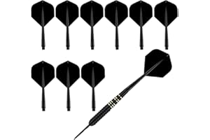 HERZWILD 9Pcs Integrated Dart Shaft and Flights Standard 2BA Set of 9pcs Integrated Black Dart Shaft and Flights Standard Shape Anti Break