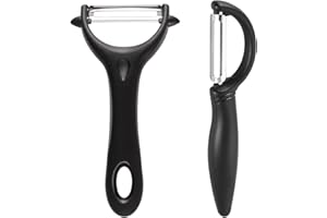 2 Pièces Eplucheurs, Éplucheur de Peau Éplucheur de Fruits Éplucheur Universel Éplucheur de Pomme de Terre pour Légumes Fruits Carottes (Noir)