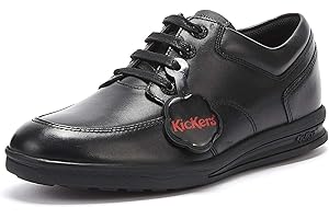 Kickers Boy's Troiko Lace Up Leather School Shoes | Smart Everyday School Look | Secure Lace-Up Fit, Cushioned for All-Day Wear