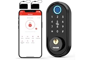 Smart Door Lock, Hornbill 7-in-1 Keyless Entry Door Lock Biometric Fingerprint Smart Deadbolt, Electronic Digital Bluetooth Keypad Code Door Lock, Smart Locks for Front Door, IC Fob & Free App Control