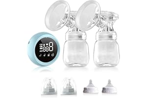 CUBTEM Tiralatte Elettrico,2 Modalità e 9 Livelli Coppette Raccogli Latte Materno,Tiralatte Elettrico Indossabile,con Schermo Tattile LED,Elettrico Doppio Allattamento al Seno Materno,Senza Dolore,Senza BPA